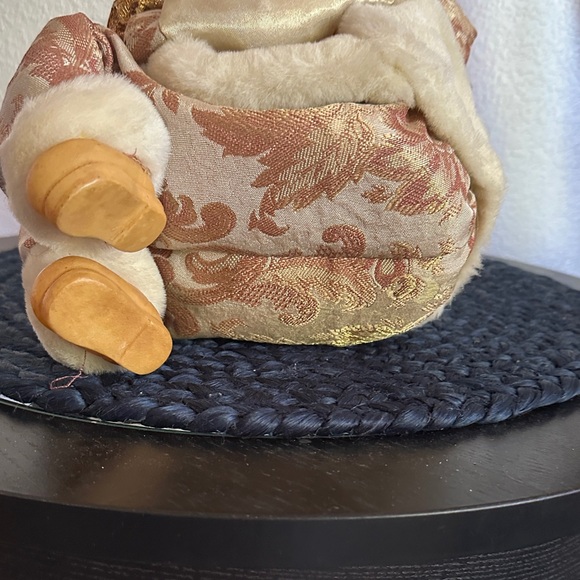 Vintage Shelf/Fireplace Santa Claus Holiday Figurine - Gold and Cream - Picture 4 of 8